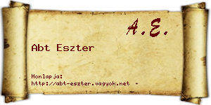 Abt Eszter névjegykártya